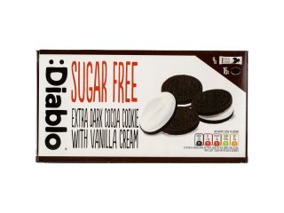 Diablo OREO jellegű csokis keksz vanília krémmel hozzáadott cukor nélkül 176g
