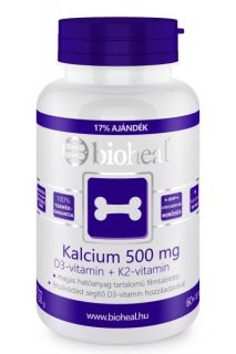 Bioheal kalcium+d3-vitamin 500mg 70db