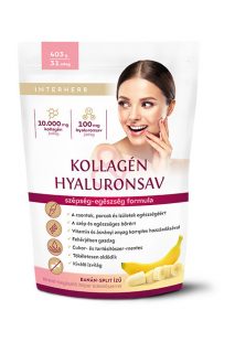 Interherb kollagén & hyaluronsav étrend-kiegészítő italpor édesítőszerrel BANÁN-SLIT ízű 403g