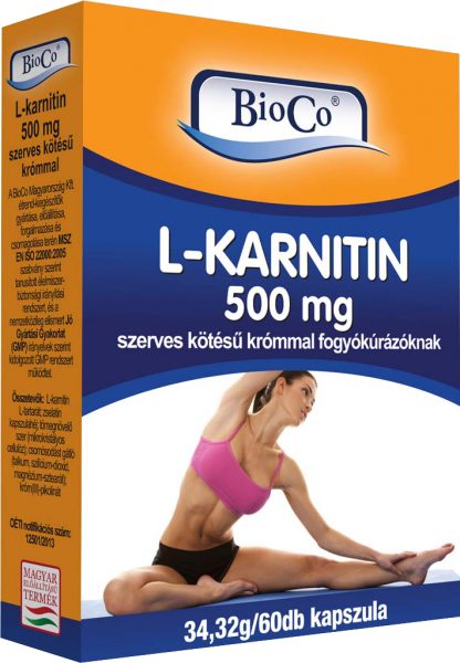 L-karnitin 500 + Króm + Cink kapszula - 60db