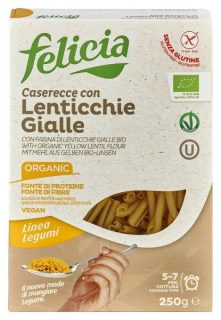 KÖZELI LEJÁRATÚ - Felicia Bio SÁRGA LENCSE CASERESSE gluténmentes tészta 250g