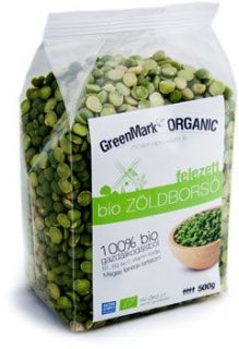 Greenmark bio zöldborsó felezett 500g
