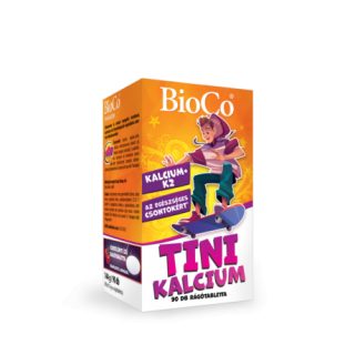 Bioco Tini kalcium vitaminokat és ásványi anyagokat tartalmamazó rágótabletta cseresznye ízű 90db