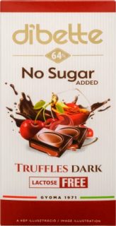 Dibette NAS meggyes trüffel ízű cukor hozzáadása nélkül készült csokoládé  80g