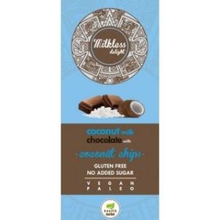 Health Market Milkless Delight KÓKUSZTEJES csokoládé KÓKUSZCHIPSSZEL édesítőszerrel 80g