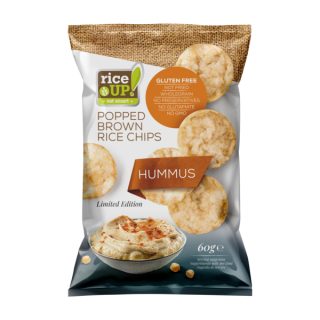 RICE UP HUMMUS ÍZŰ gluténmentes barnarizs chips 60g