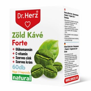 DR Herz Zöld Kávé FORTE+C-Vitamin+GLÜKOMANNÁN kapszula 60db