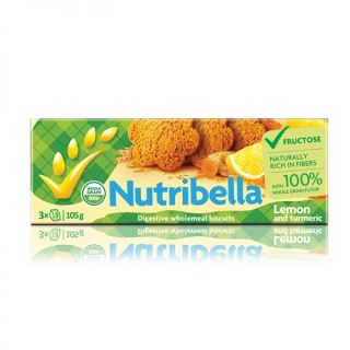KÖZELI LEJÁRAT - Nutribella citromos keksz fruktózzal és kurkumával 105g