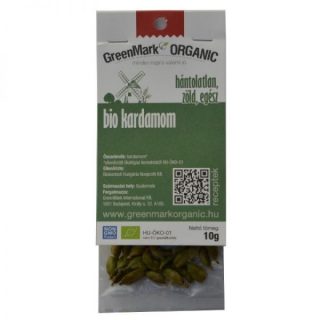 Kardamom hántolatlan zöld egész bio fűszer 10g - Greenmark