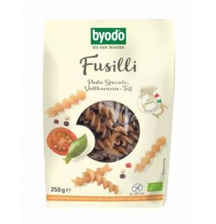 Byodo Bio teljes kiőrlésű rizs-teff  gluténmentes tészta - ORSÓ/FUSSILI 250g