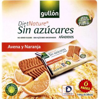 Gullón snack ZABOS-NARANCSOS keksz cukor hozzáadása nélkül 144g