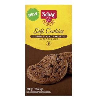 Schar gluténmentes SOFT COOKIES puha dupla csokis keksz 210g