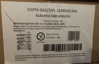 Civita kukorica GASZTRO - SZARVACSKA gluténmentes tészta 6kg
