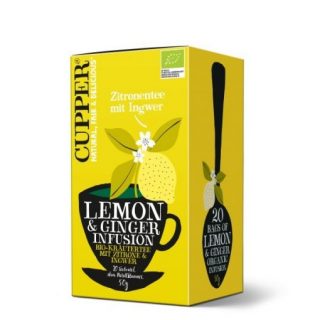 Cupper bio koffeinmentes citrom-gyömbér tea 20 db  50g