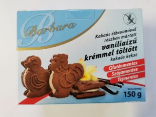 Barbara gluténmentes vaníliás krémmel töltött étbevonóval mártott állatfigurás kakaós keksz 150g