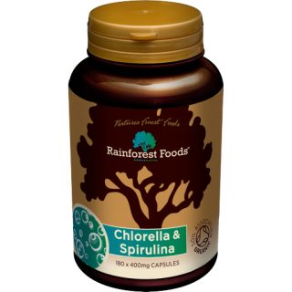 Rainforest foods BIO CHLORELLA és SPIRULINA 400 mg 180 db