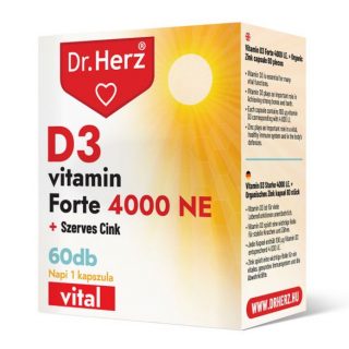 DR Herz D3-vitamin 4000NE+ szerves Cink 60db kapszula