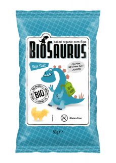 Biopont biosaurus gluténmentes bio kukoricás snack tengeri sóval 50g