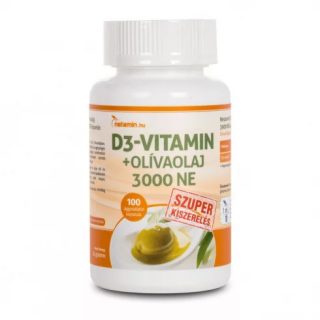 Netamin D3-vitamin+olívaolaj 3000 NE - SZUPER kiszerelés 100 db