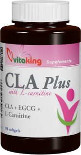 VitaKing CLA Plusz + L-carnitin, lecitin, zöld tea kivonat 90db