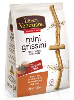 Le Veneziane gluténmentes szezám és chia magos grissini 250g