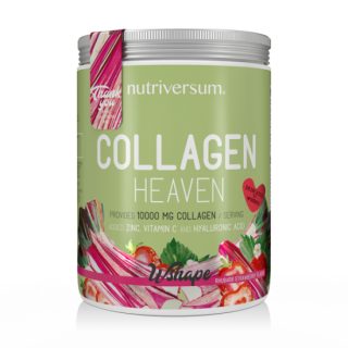 Nutriversum Collagen Heaven RHUBARB-STRAWBERRY rebarbara-eper ízű gluténmentes kollagén italpor 300g